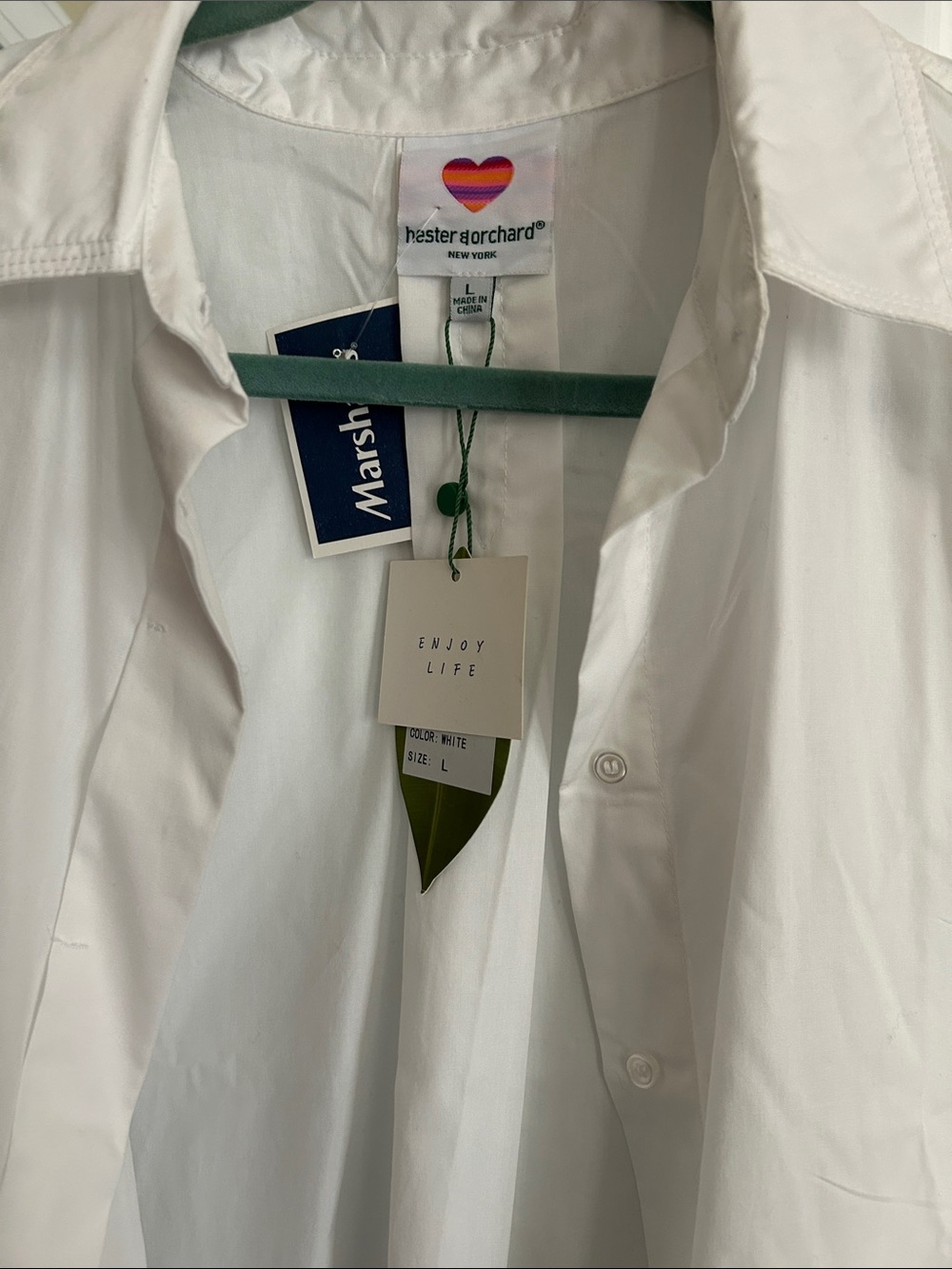 Classic White Women's Button-Up Shirt by Marshalls - Picture 2 of 2